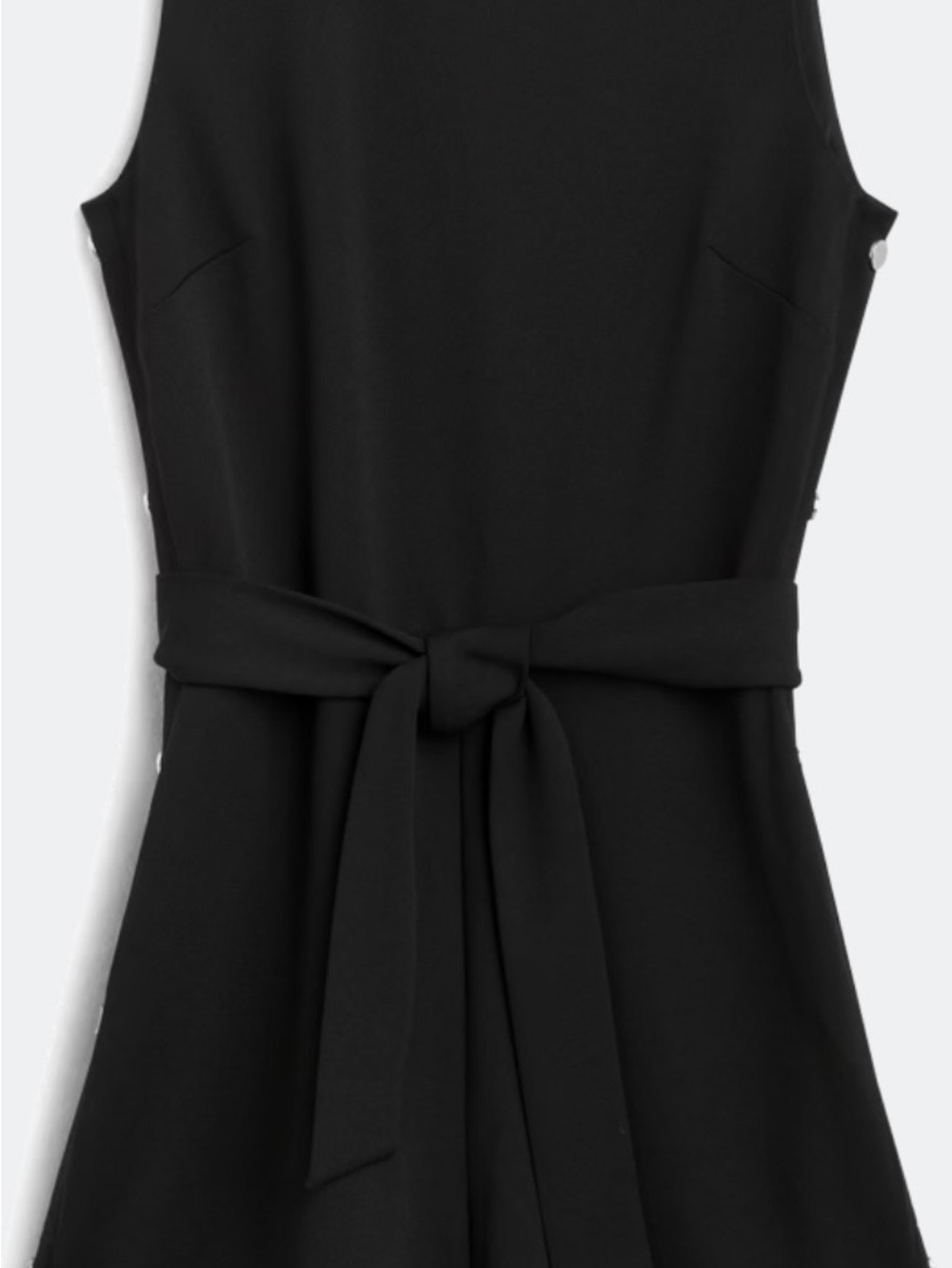 Michael Kors Black Sleeveless Belted Dress
